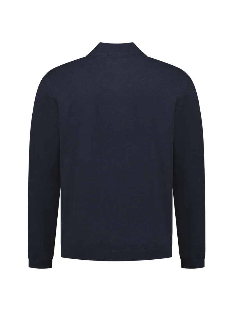 Pullover Half Zip Melange, Dark Night
