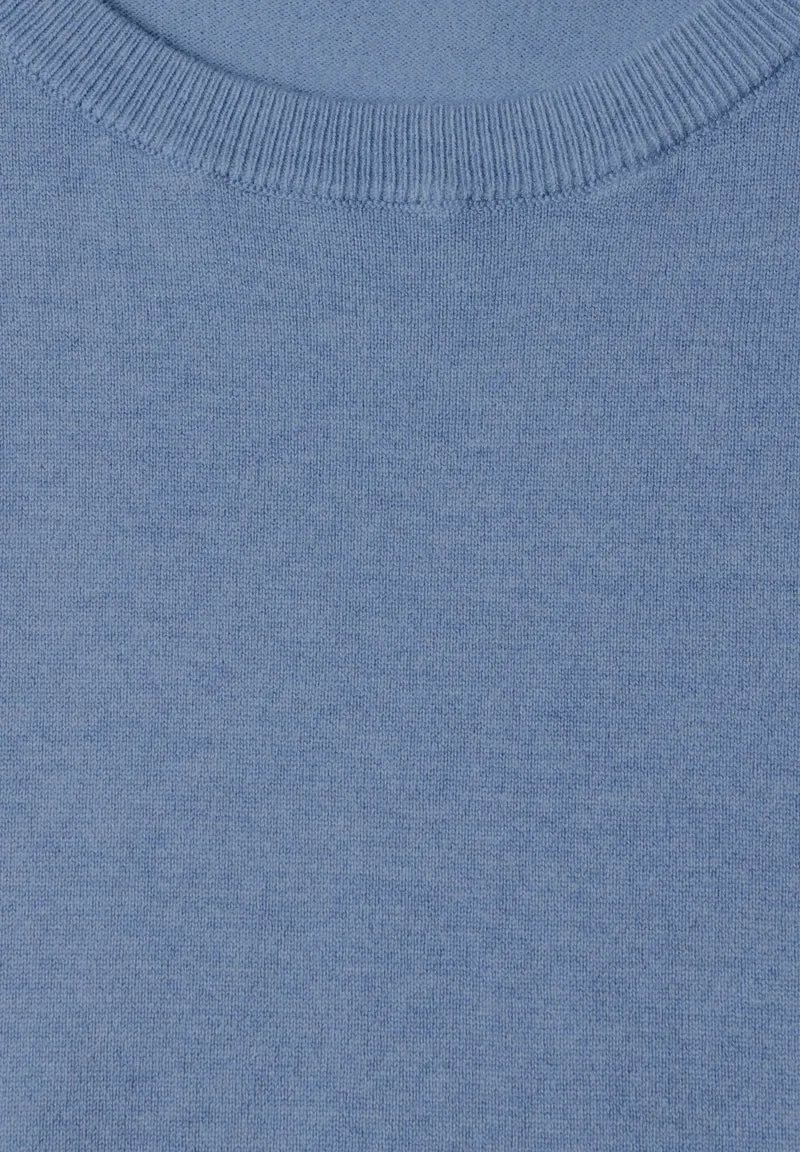 short sleeve sweater, northern blue mel.