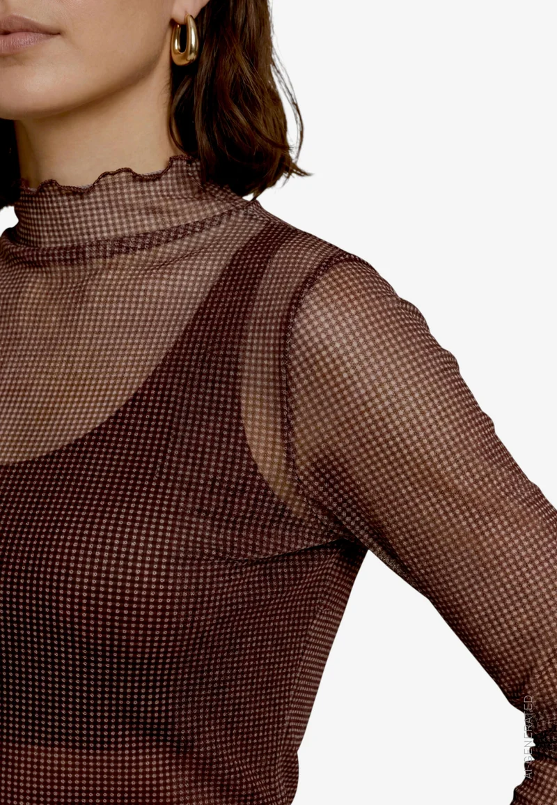 Shirt Kurz 1/1 Arm, Beige/Brown