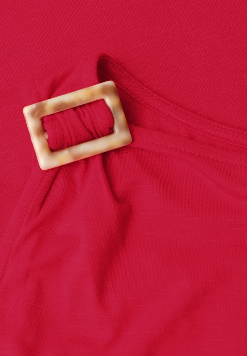 LTD QR slub jersey top w.shoul, salsa red