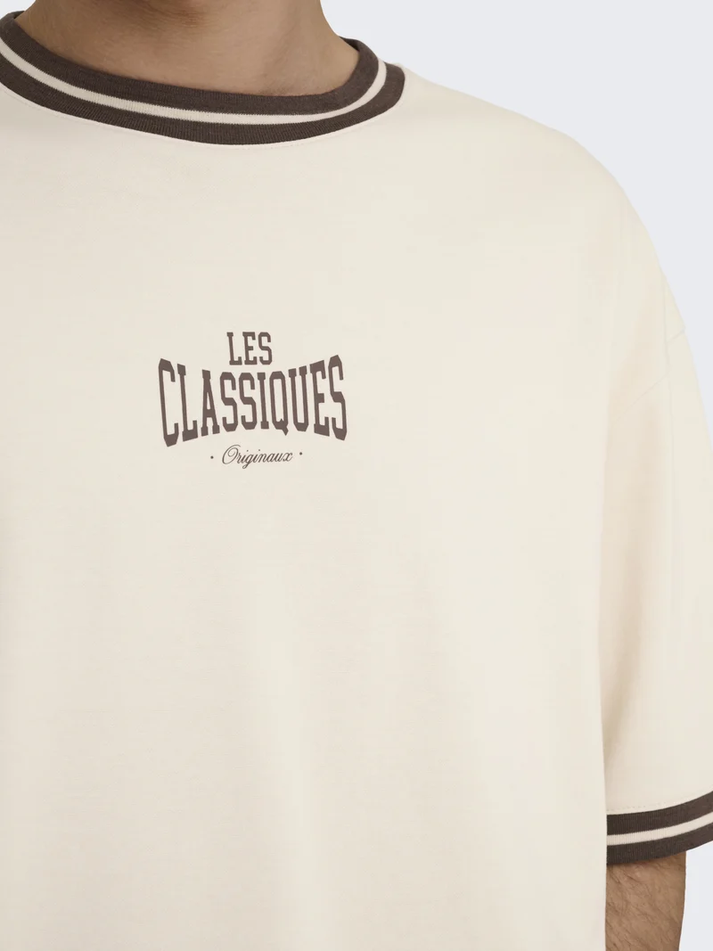 ONSLES CLASSIQUES CASPIAN BOXY SS T, Whitecap Gray/COFFEE BEAN