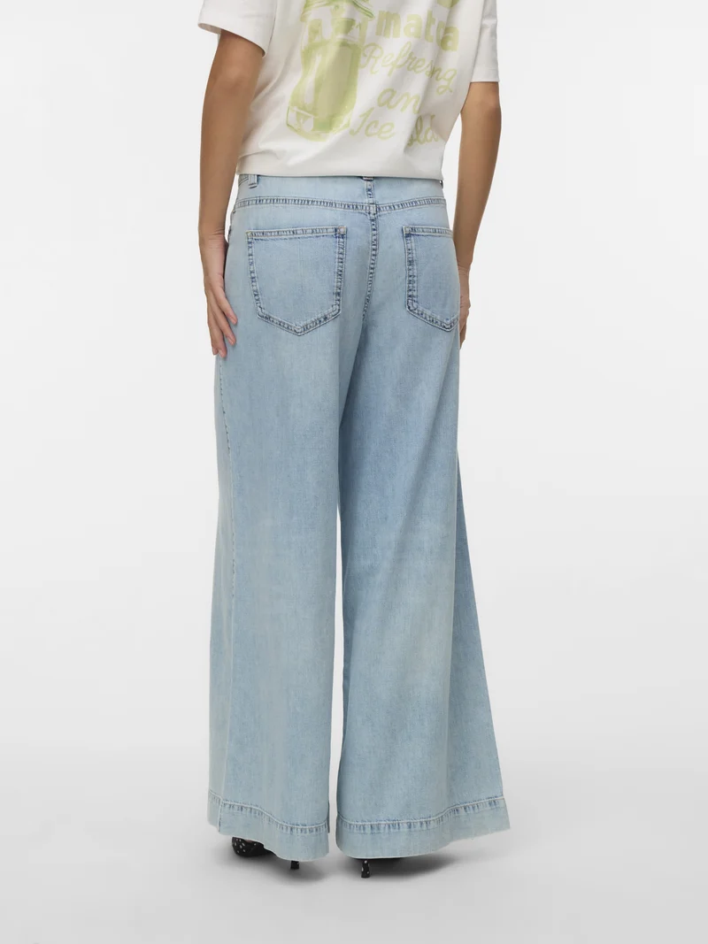 VMAISA MR WIDE PALAZZO JEANS MIX, Light Blue Denim