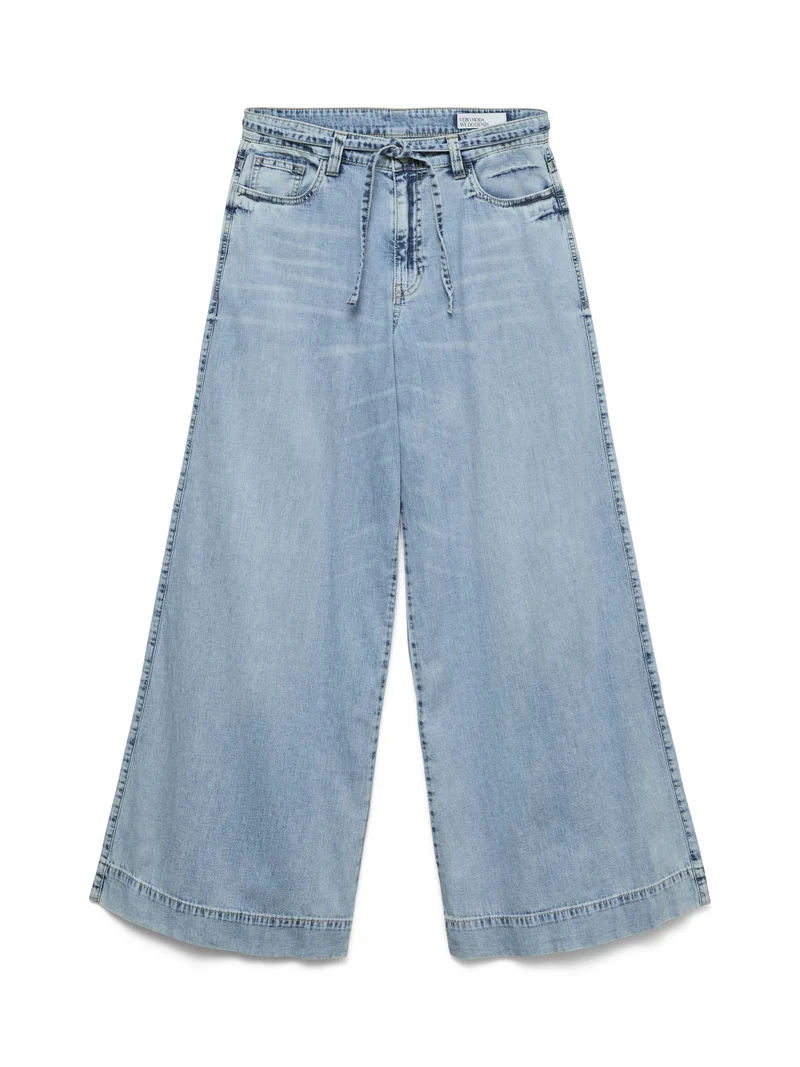 VMAISA MR WIDE PALAZZO JEANS MIX, Light Blue Denim
