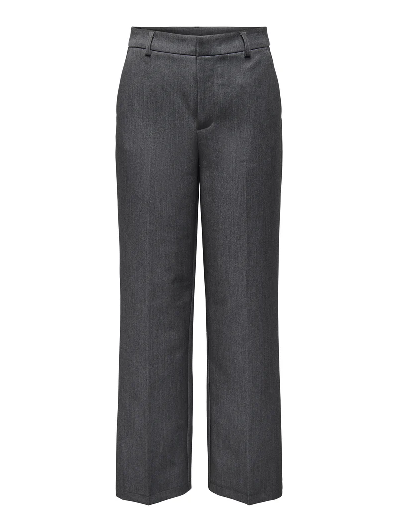 ONLHATTIE-LANA HW W MEL PANT TLR NO, Dark Grey Melange