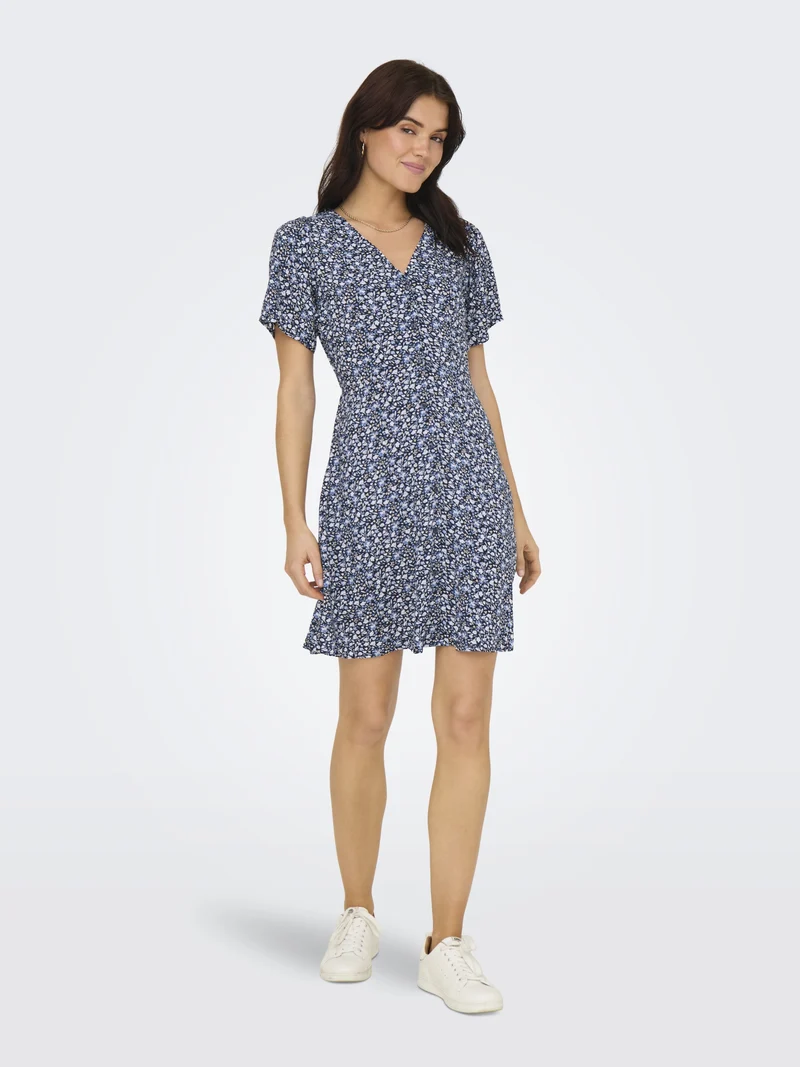 ONLEVIDA S/S SHORT DRESS WVN NOOS, Night Sky/SOFIA WHITE BLUE DITSY