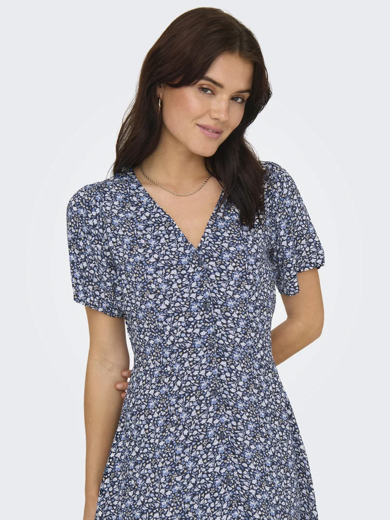 ONLEVIDA S/S SHORT DRESS WVN NOOS, Night Sky/SOFIA WHITE BLUE DITSY