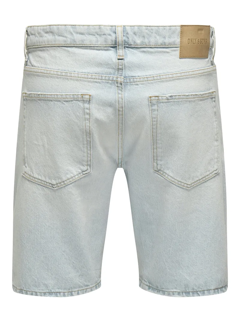ONSEDGE LB 3662 DOT DNM SHORTS, Light Blue Denim