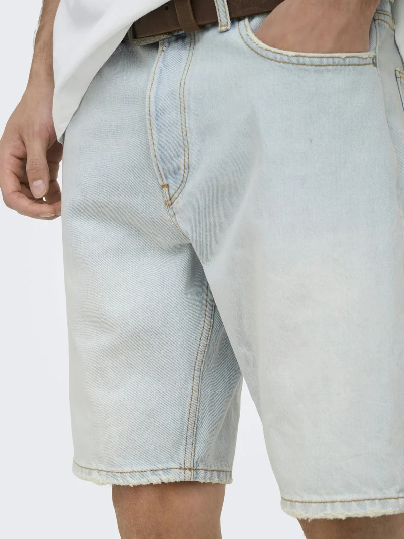 ONSEDGE LB 3662 DOT DNM SHORTS, Light Blue Denim