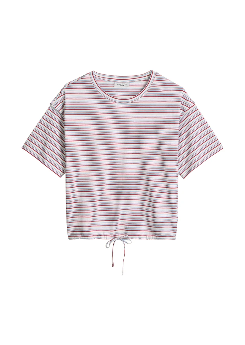T-Shirt, SSL, Crewneck, Tie Detail, White_Multi_01