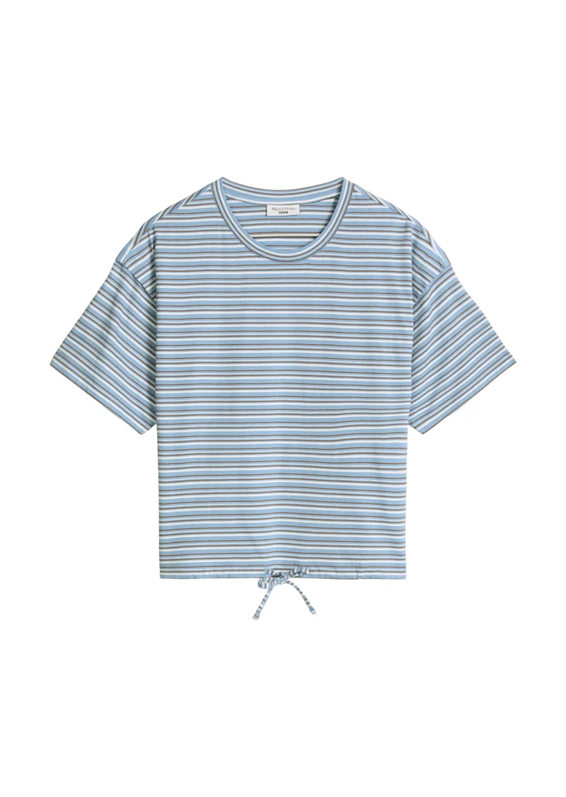 T-Shirt, SSL, Crewneck, Tie Detail, Light Blue_Multi_06
