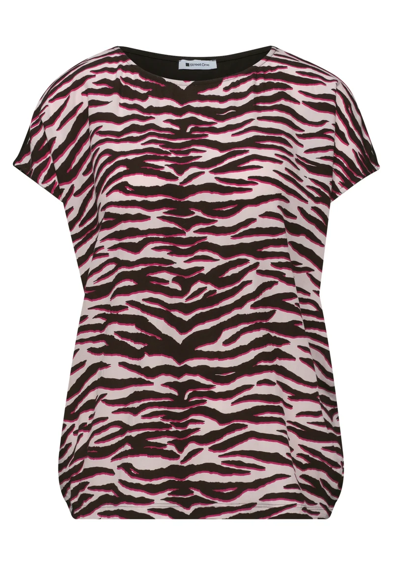 printed mat-mix shirt, minimal rose