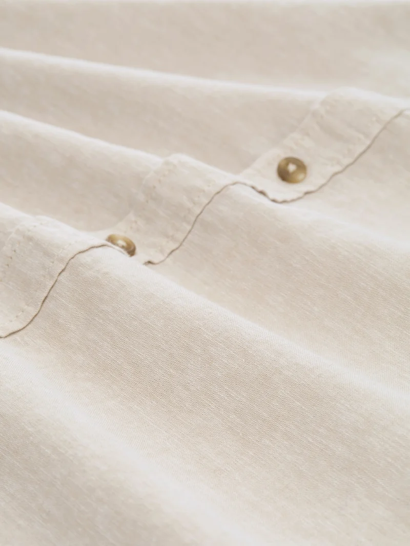cotton linen shirt, cashew beige chambray