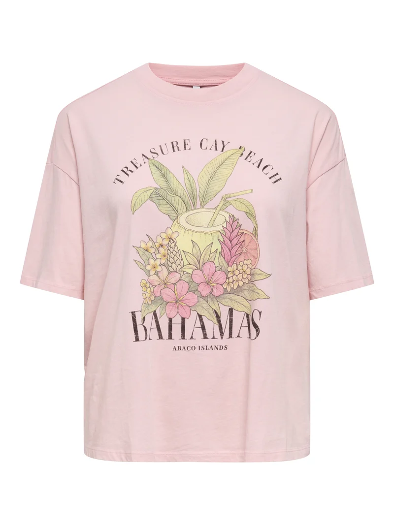 ONLLUCY BOXY S/S TOP JRS, Rosy Touch/Bahamas