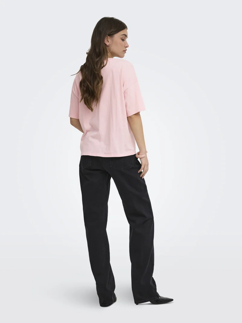 ONLLUCY BOXY S/S TOP JRS, Rosy Touch/Bahamas