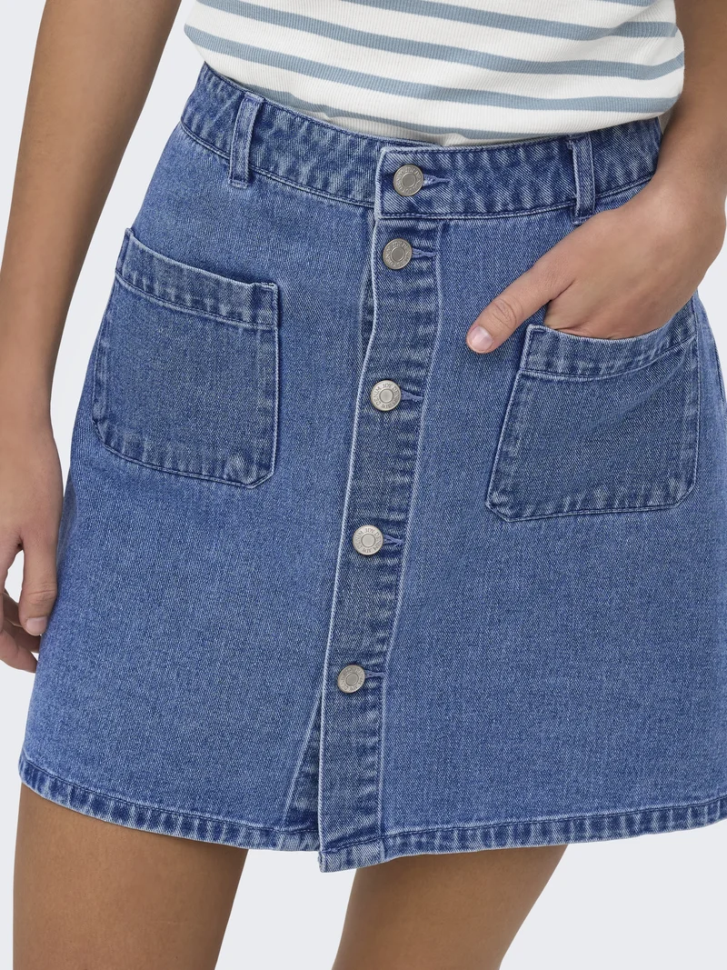 JDYSHIRAZ HW SKIRT DNM, Medium Blue Denim