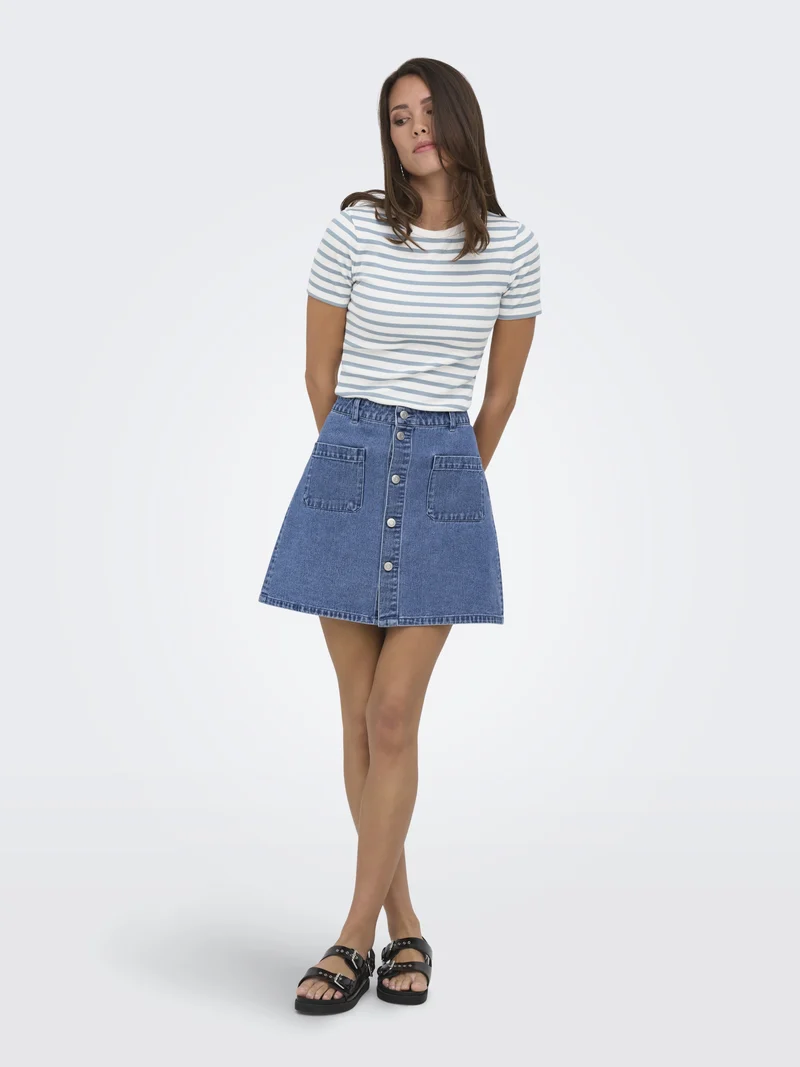 JDYSHIRAZ HW SKIRT DNM, Medium Blue Denim