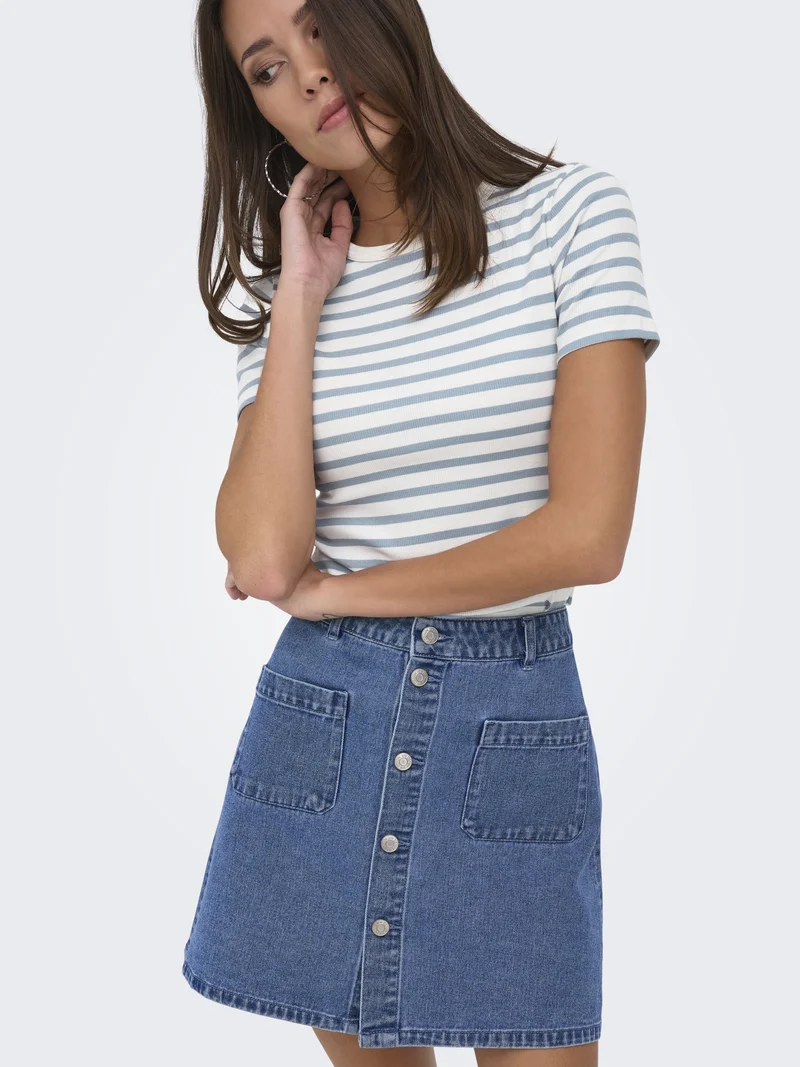 JDYSHIRAZ HW SKIRT DNM, Medium Blue Denim