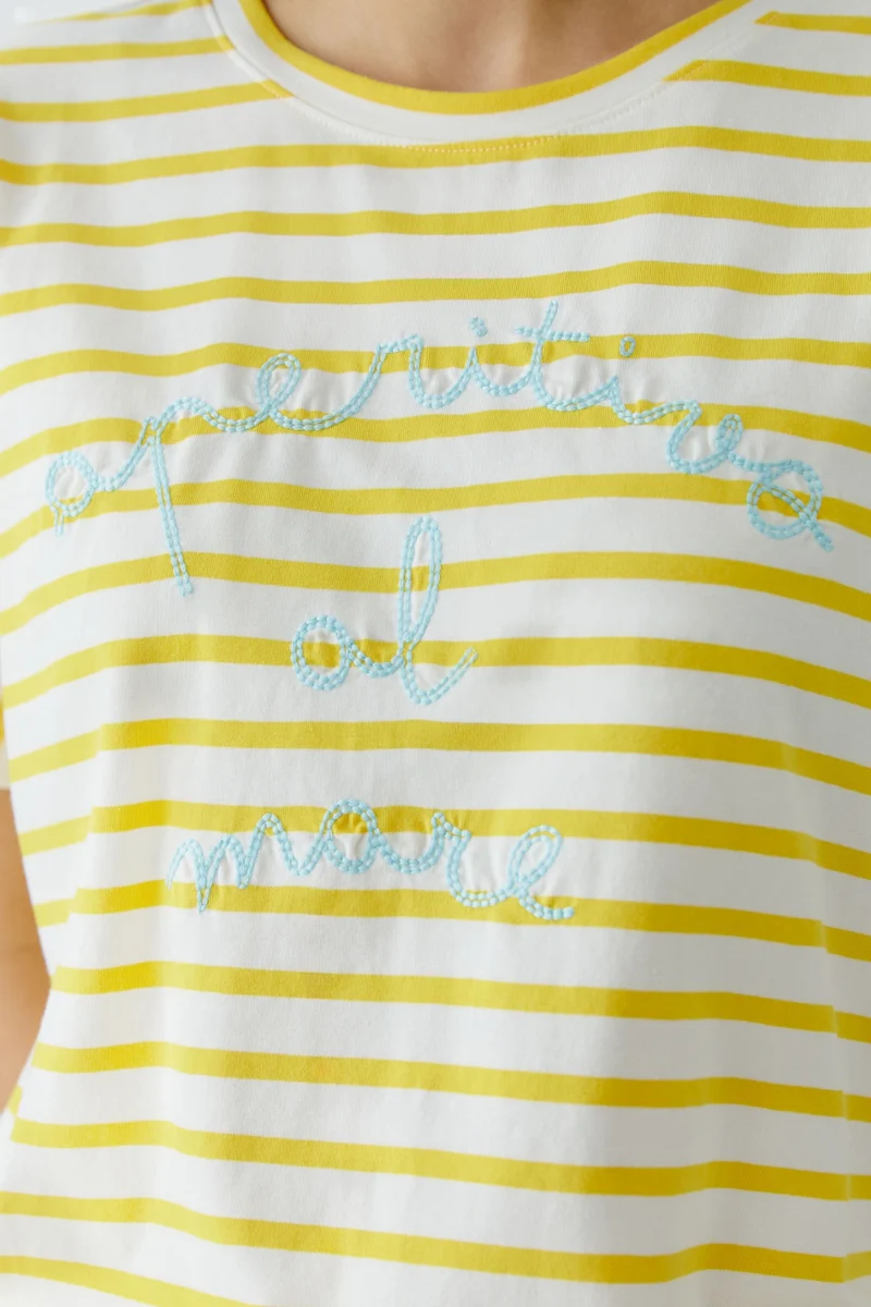 T-Shirt, white yellow