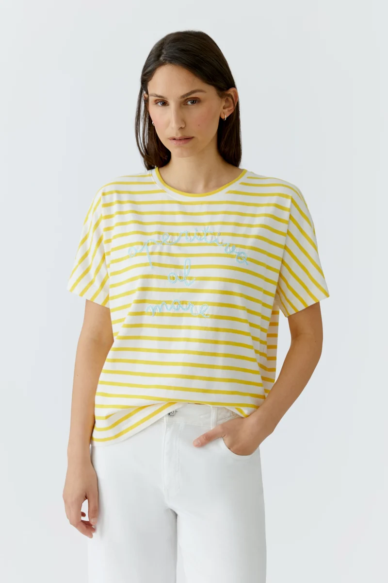 T-Shirt, white yellow