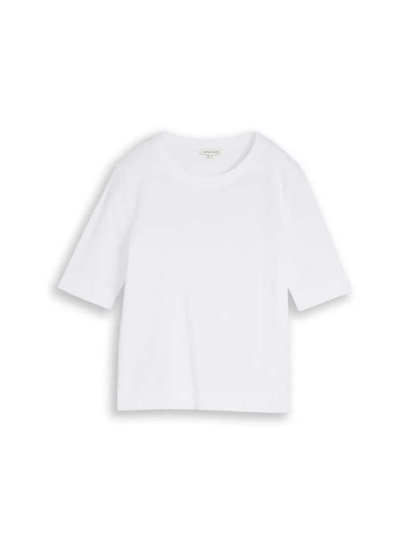 knit shortsleeve crewneck swea, White