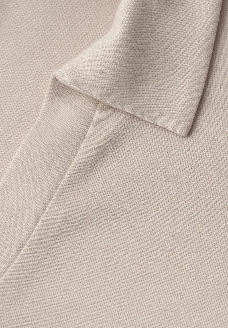 LTD QR polo w.bottom cuff, clay sand