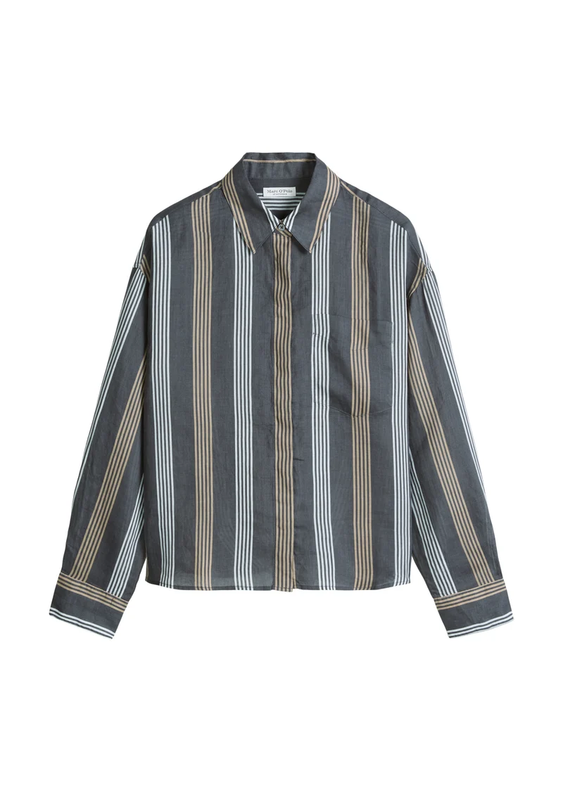 Woven Blouses Longsleeve, Dark Grey_Multi_01