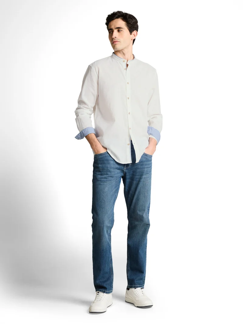 cotton linen shirt, White