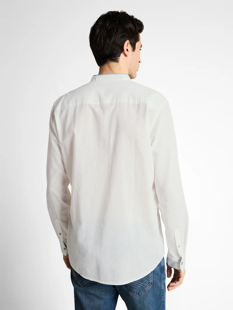 cotton linen shirt, White