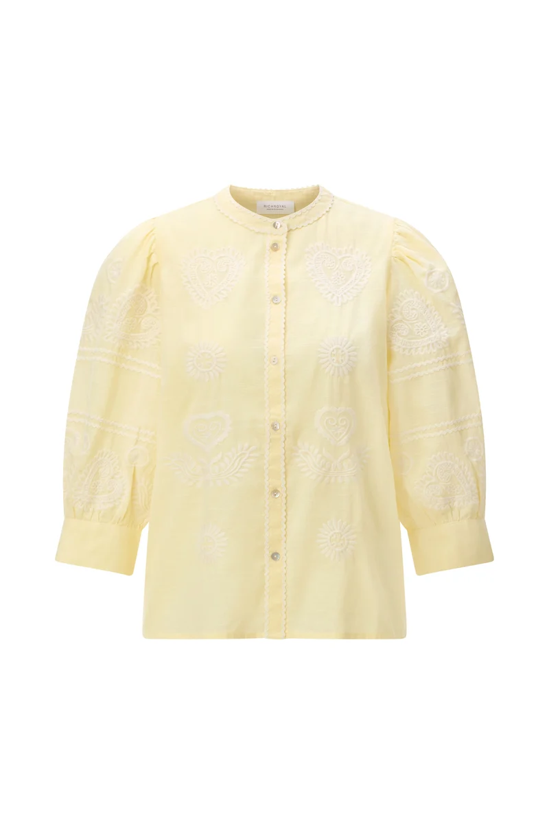 Musselin embroidery blouse, soft butter