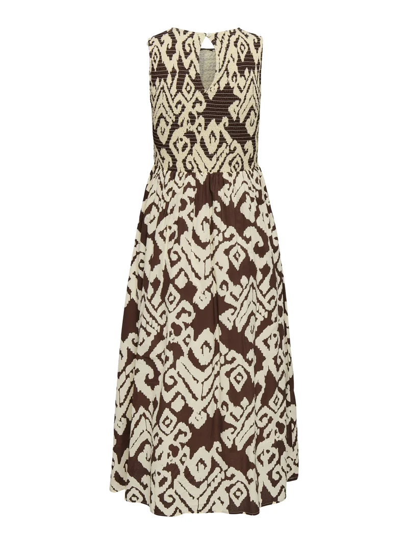 JDYDIEGO S/L SMOCK MIDI DRESS WVN N, Chocolate Torte/31-02-26 CLOUD DANC