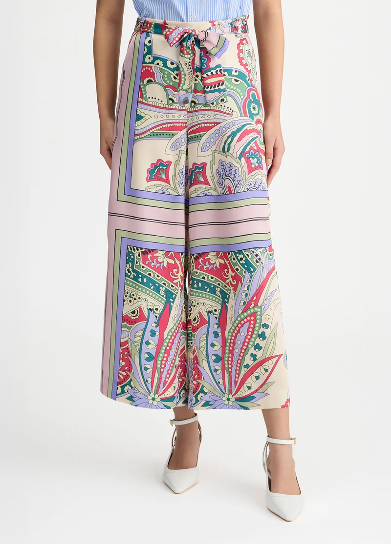 Printed Satin Trousers