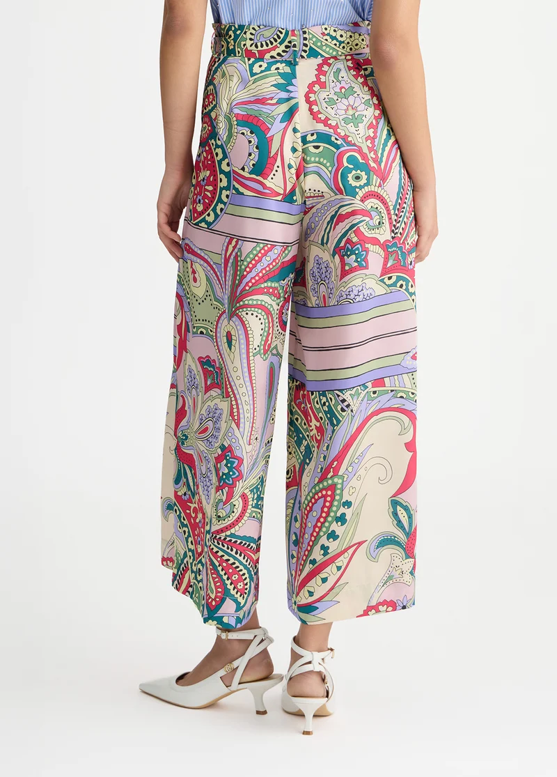 Printed Satin Trousers