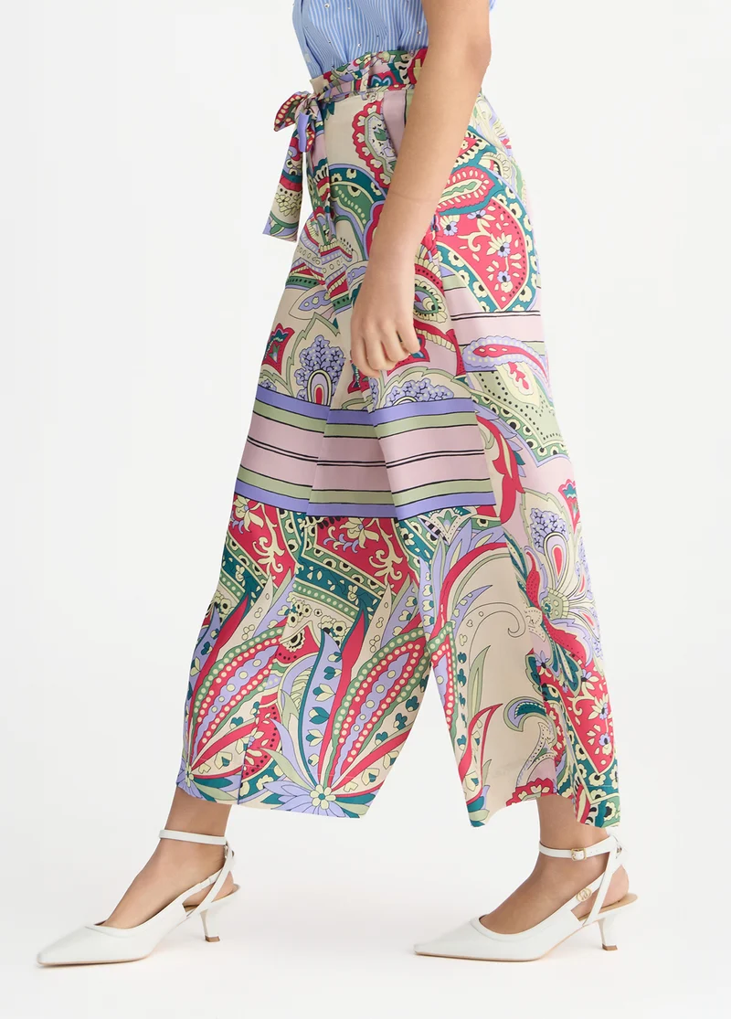 Printed Satin Trousers