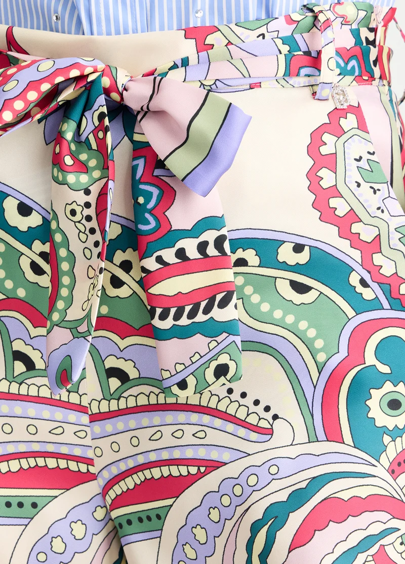 Printed Satin Trousers