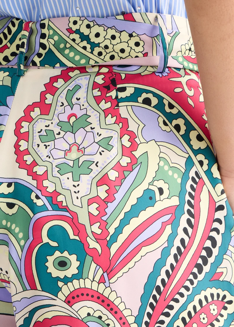 Printed Satin Trousers