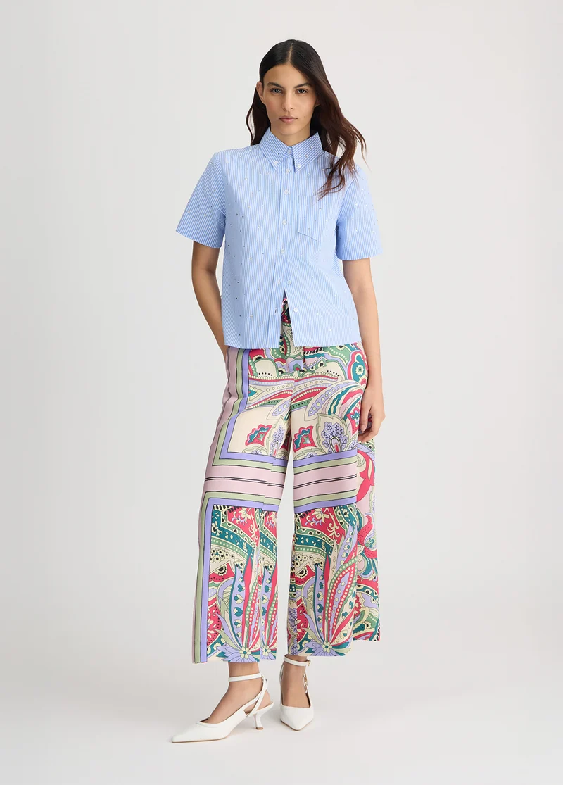 Printed Satin Trousers