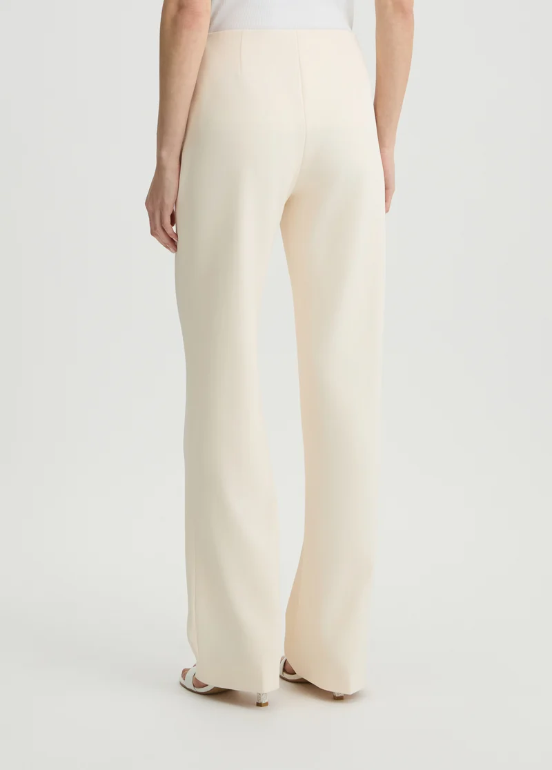 Long Champagne-Coloured Crepe Trousers