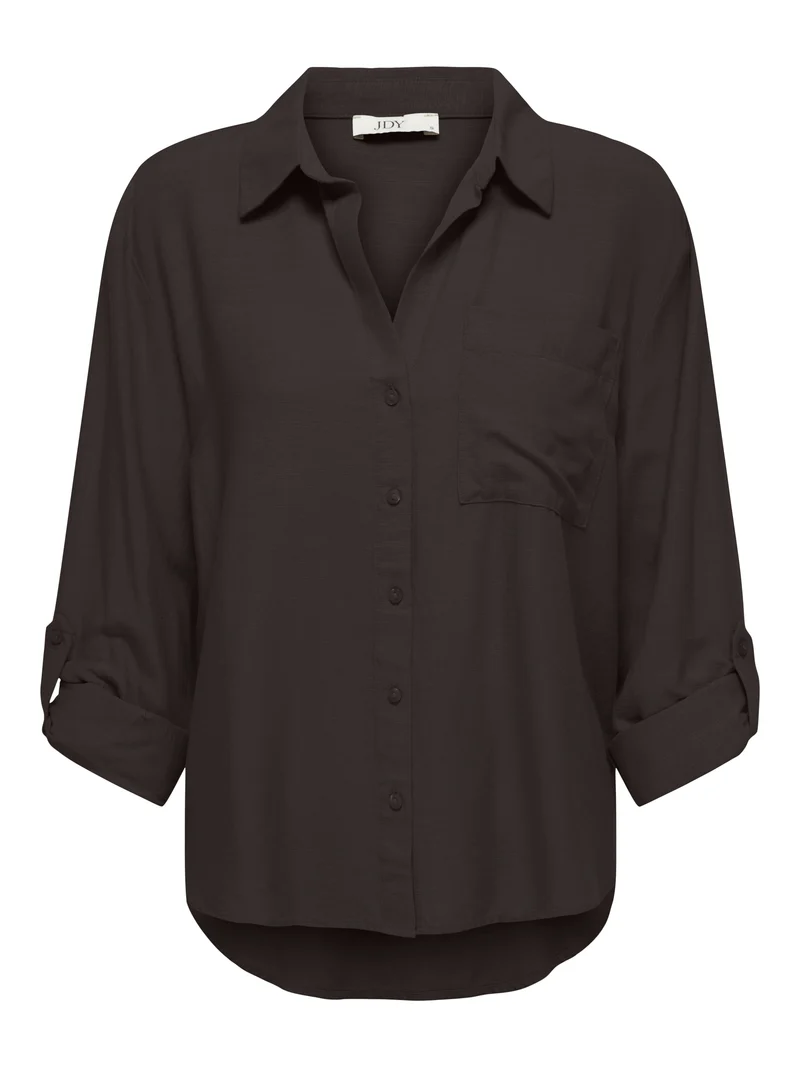 JDYCAYA LINEN LOOSE L/S SHIRT WVN N, Chocolate Torte