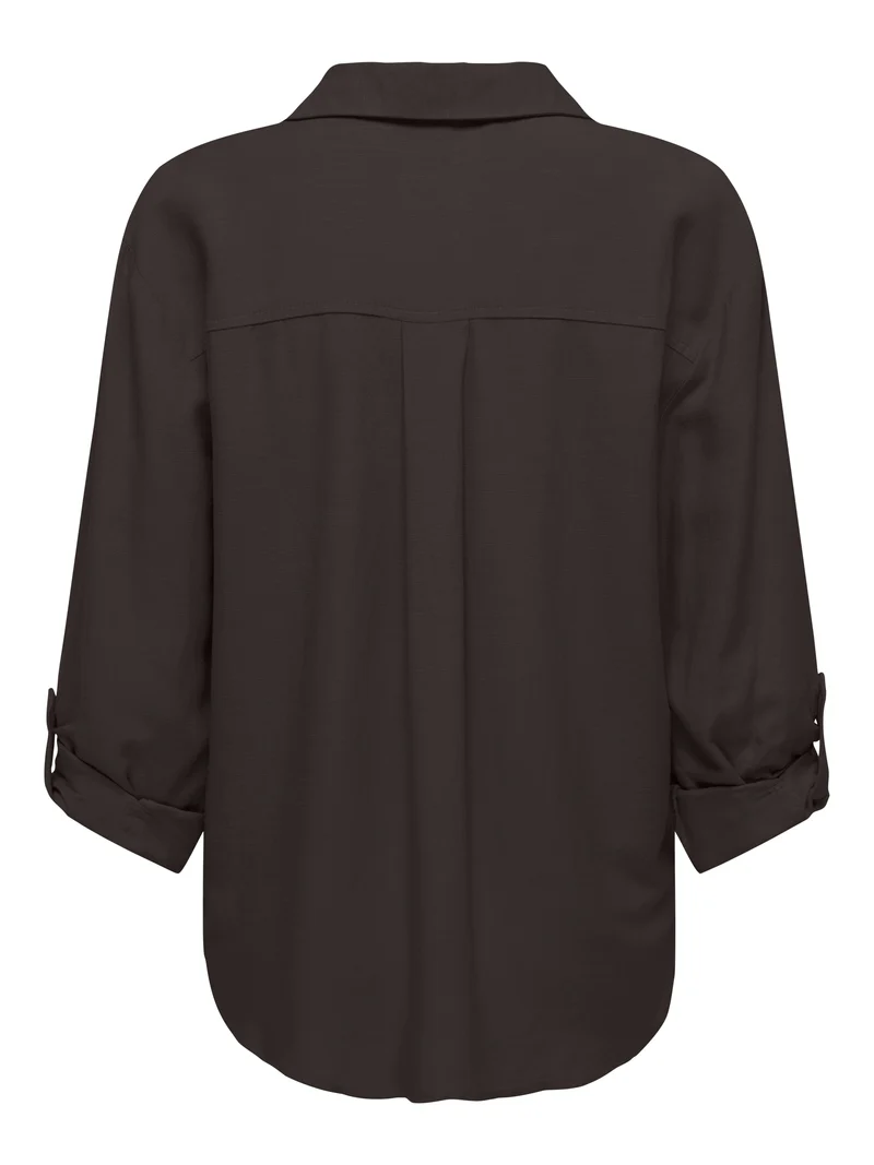 JDYCAYA LINEN LOOSE L/S SHIRT WVN N, Chocolate Torte