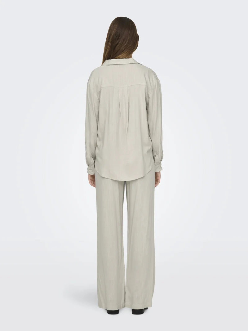 JDYCAYA LINEN LOOSE L/S SHIRT WVN N, Moonbeam