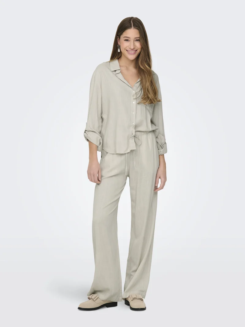 JDYCAYA LINEN LOOSE L/S SHIRT WVN N, Moonbeam
