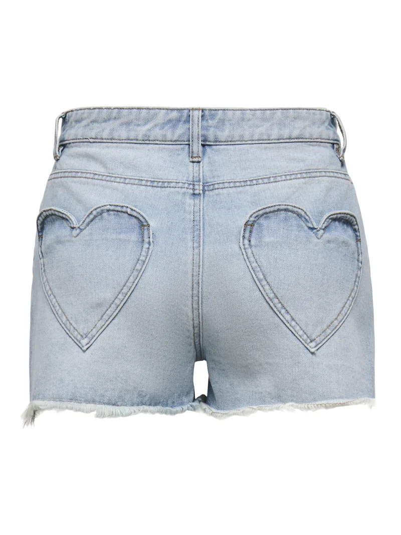 ONLZUMA HEART POCKET DNM SHORTS GUA, Light Blue Denim