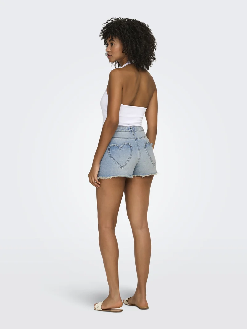 ONLZUMA HEART POCKET DNM SHORTS GUA, Light Blue Denim