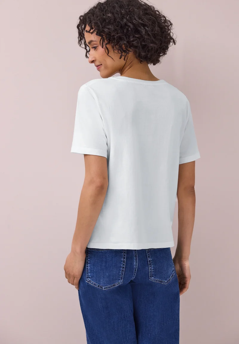 shirt w.crochet pocket, off white