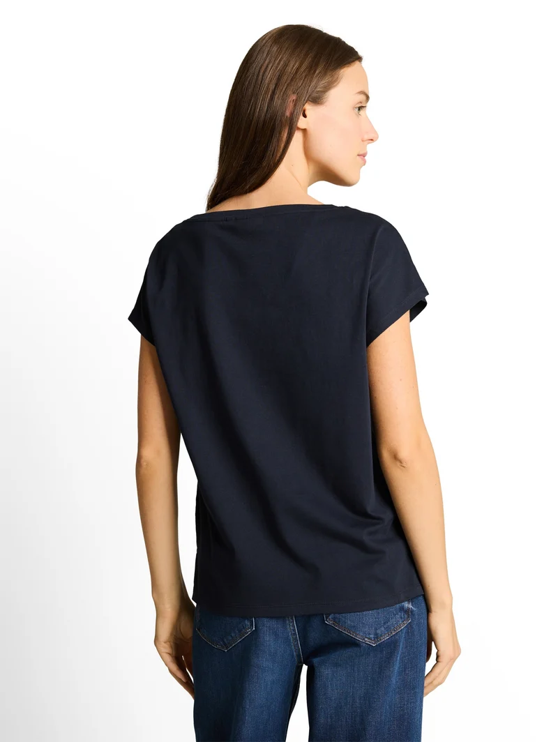 T-shirt crew neck ajour deplac, sky captain blue