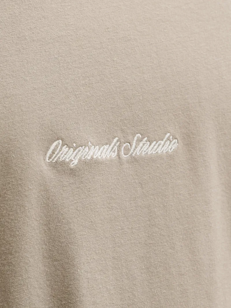 JORNORREBRO EMB TEE SS CREW NECK NO, Vintage Khaki