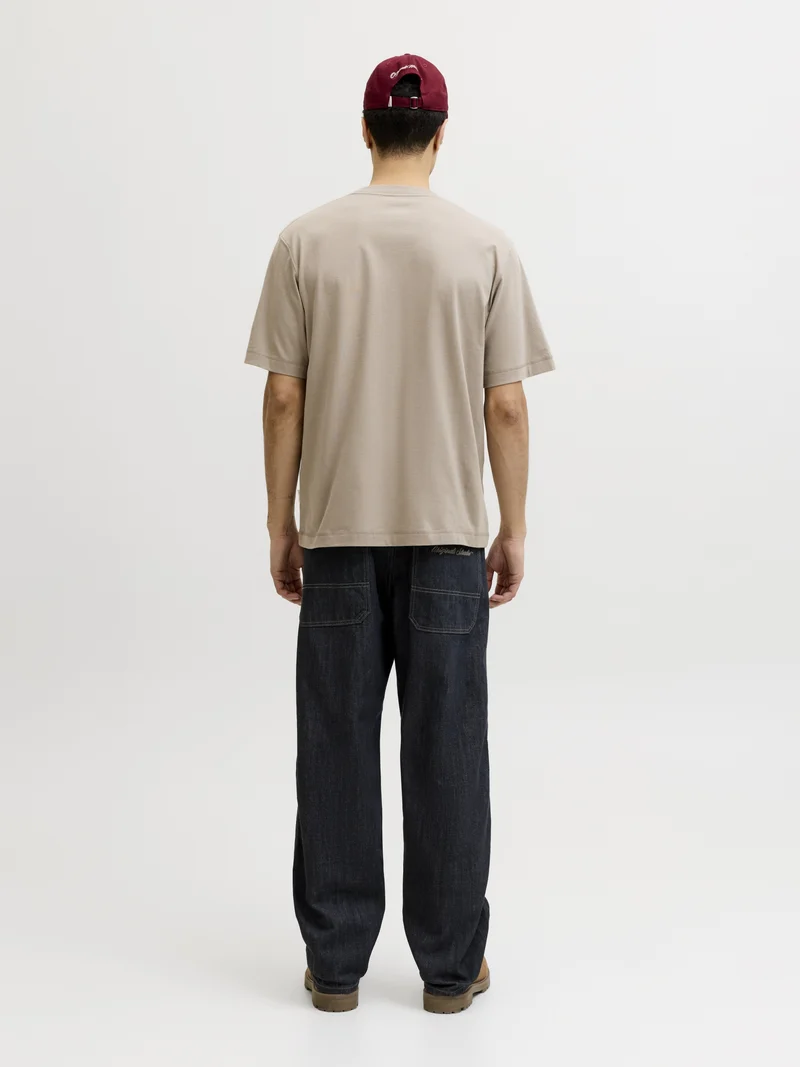 JORNORREBRO EMB TEE SS CREW NECK NO, Vintage Khaki