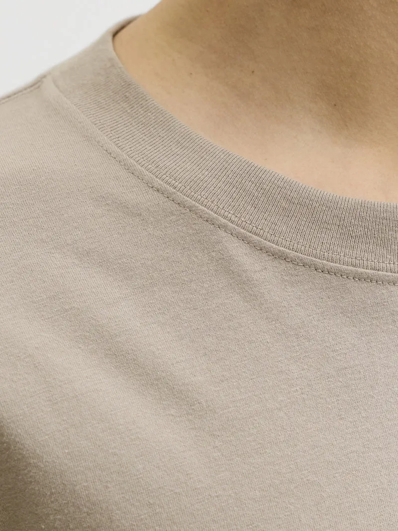 JORNORREBRO EMB TEE SS CREW NECK NO, Vintage Khaki