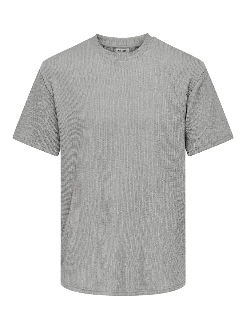 ONSLAZIO LIFE REG SS PLISSE TEE, Ultimate Grey