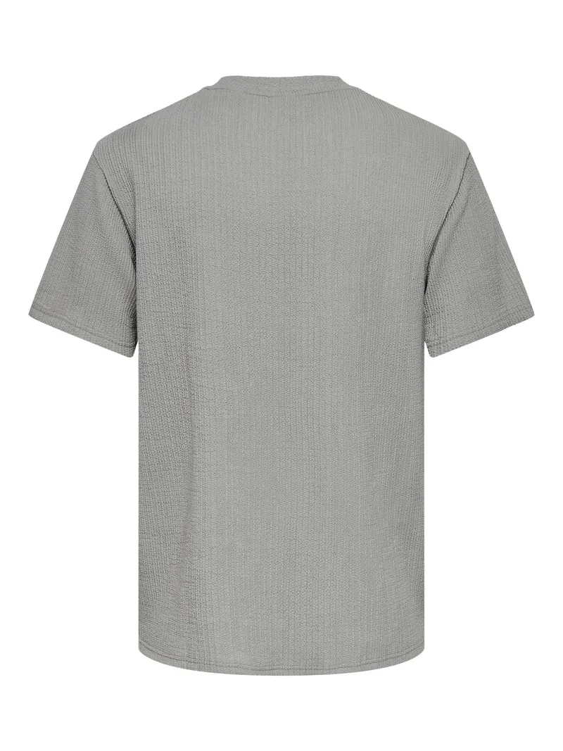 ONSLAZIO LIFE REG SS PLISSE TEE, Ultimate Grey